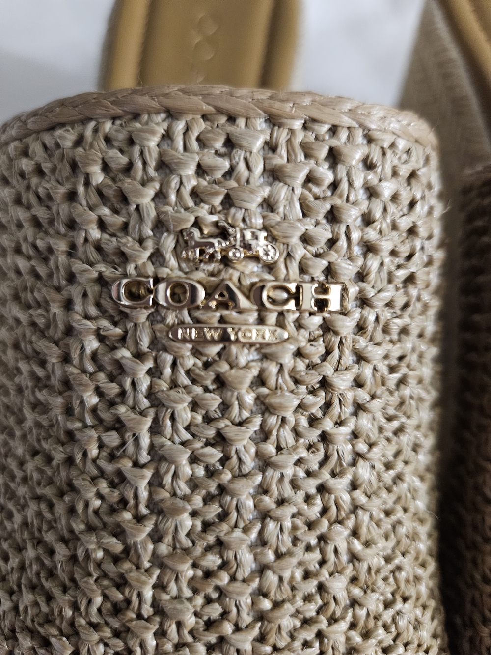 COACH Phobe Rafia Women's Natural Jute Woven Platform Slide Sandals 6.5B New - Picture 6 of 9